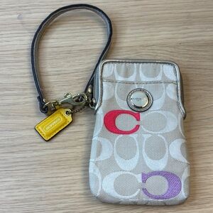 Coach Poppy Y2K Vintage Multicolor Wristlet Card Case/Purse Charm